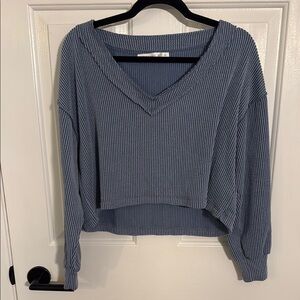 ALTAR’D STATE V Neck Ribbed Boxy Crop Top Size S